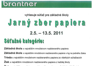 Jarná súťaž v zbere papiera 2011