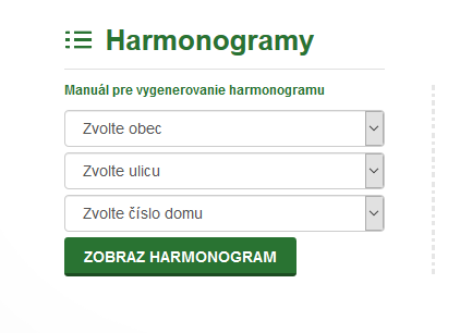 OZNAM – VYGENEROVANIE HARMONOGRAMOV