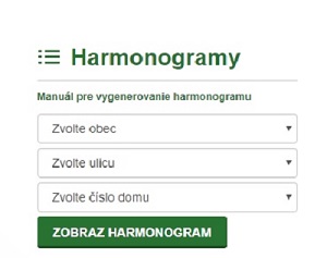 Oznam - vygenerovanie harmonogramov